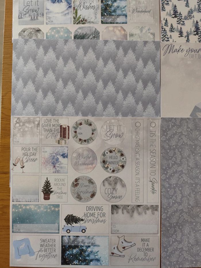 Lot de 8 feuilles scrapbooking Noël enneigé #2 - photo numéro 2