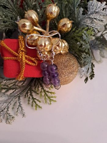 Boucles d'oreilles améthyste petit cœurs