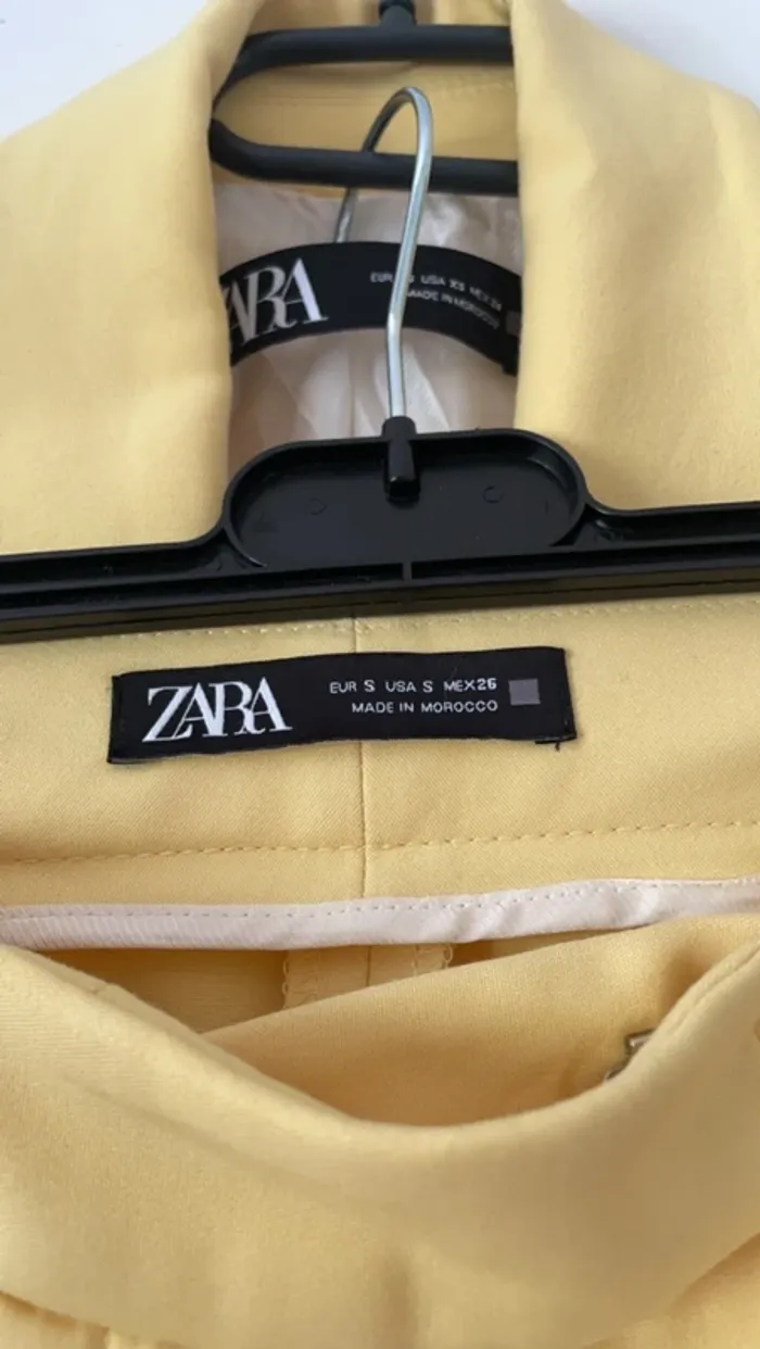 Ensemble Tailleur Jaune pâle Zara Veste Blazer + Pantalon XS/S 💛 - photo numéro 9