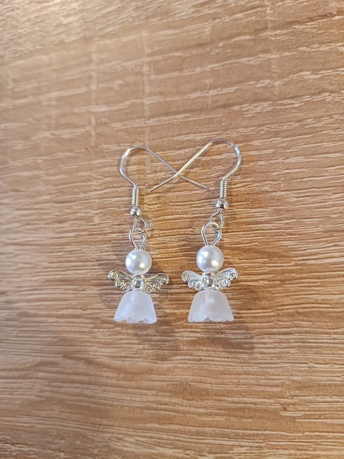 Boucles d'oreilles pendentifs ange autr - photo numéro 3