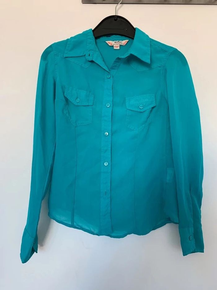 Chemise turquoise Complices 10 ans