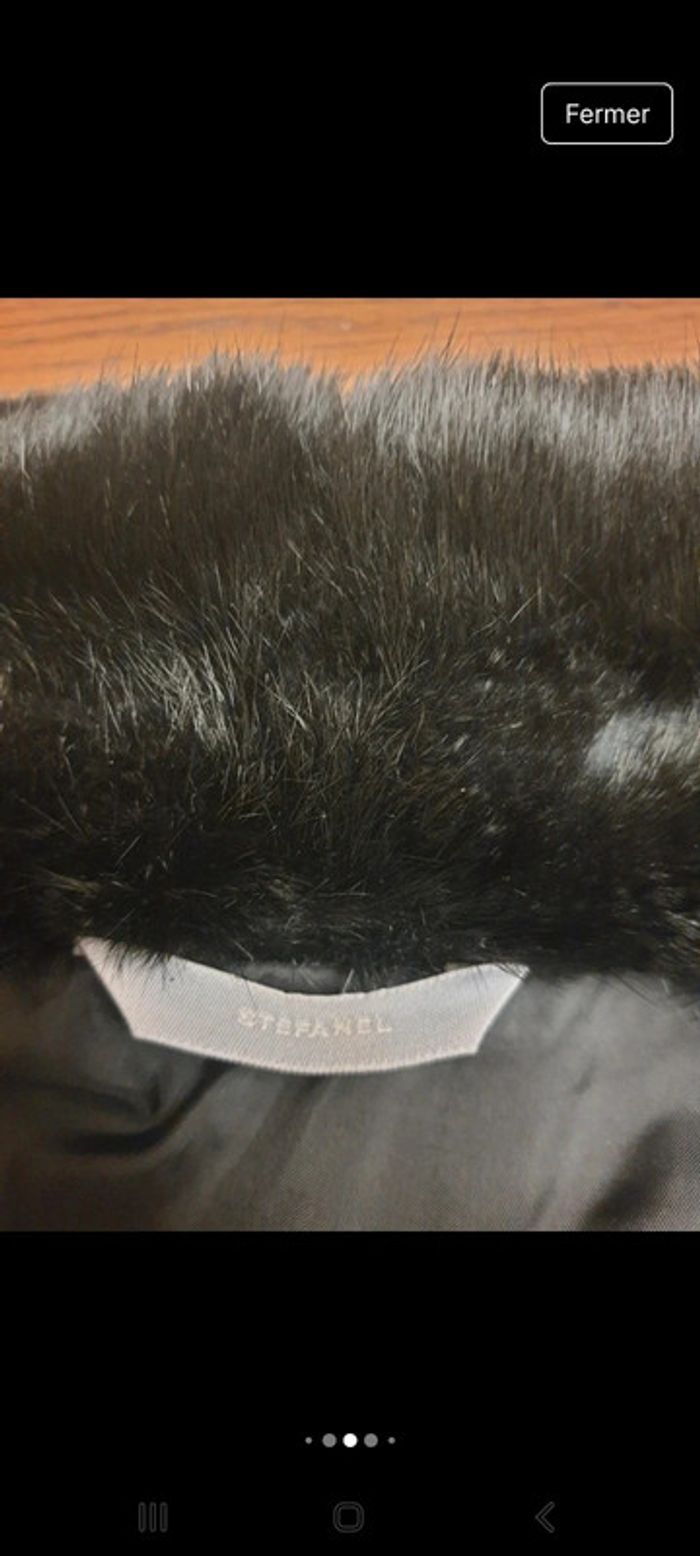 Veste Matelassé Stefanel noire fr 38 col fourrure - photo numéro 9