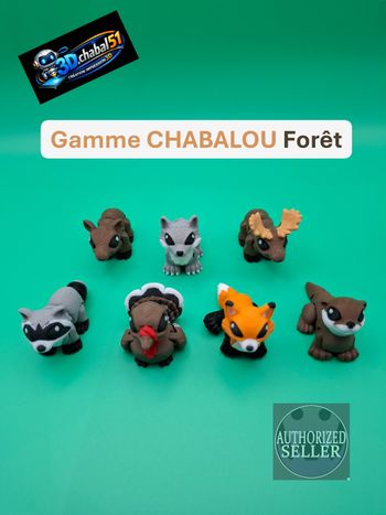 Mini animaux articulés gamme Chabalou Forêt 