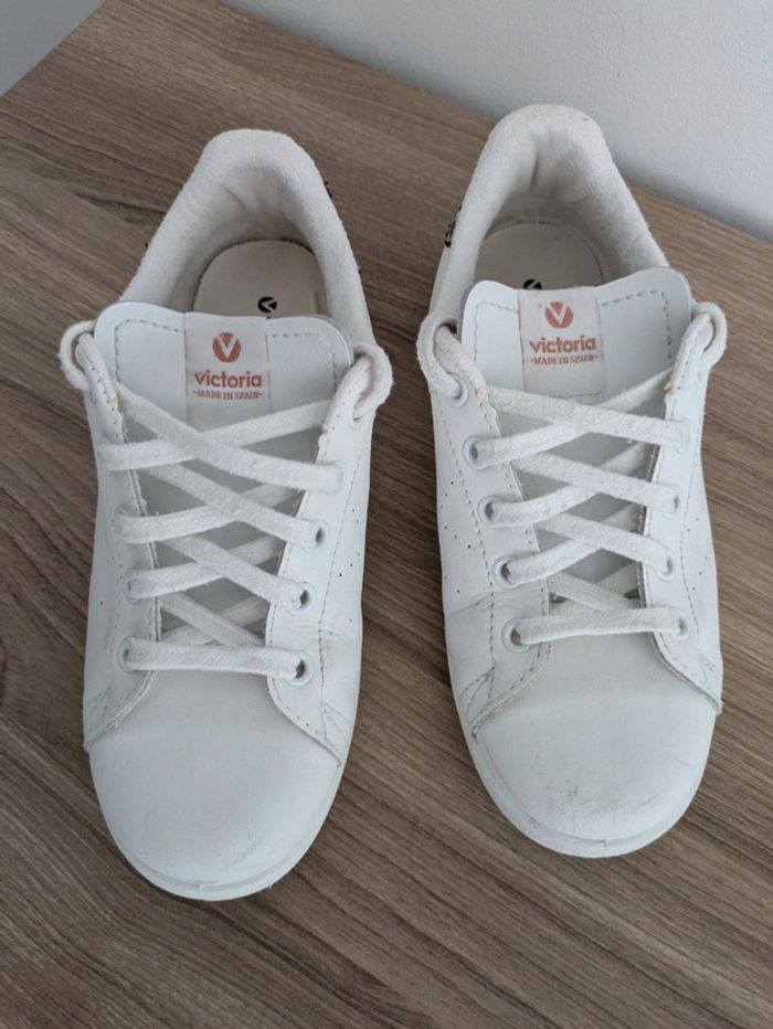 Basket sneakers en cuir blanc Victoria pointure 34 - photo numéro 6