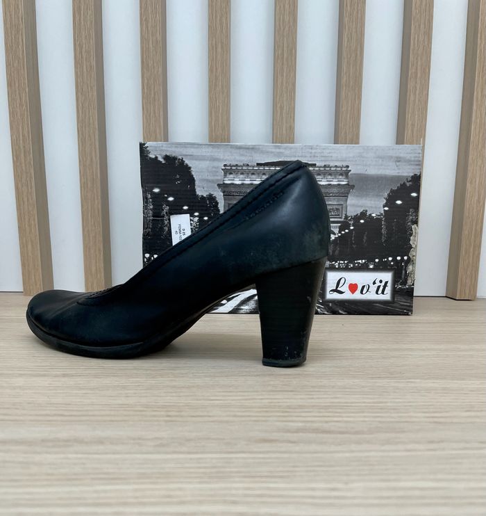 Escarpins cuir noir Tamaris taille 41 - photo numéro 3
