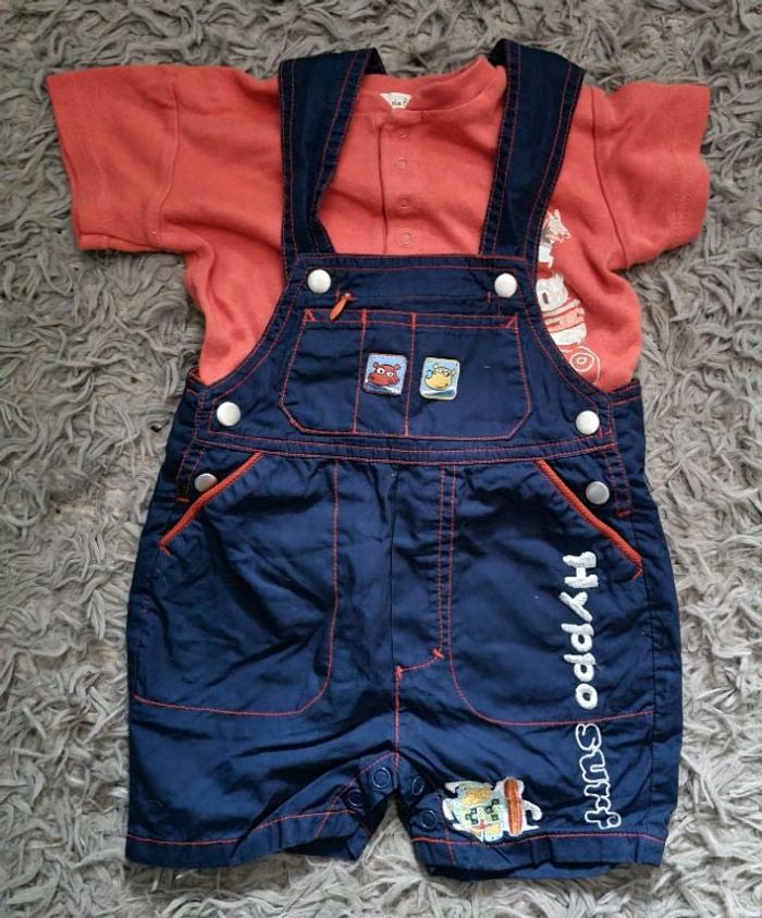 Ensemble orange et marine 6mois