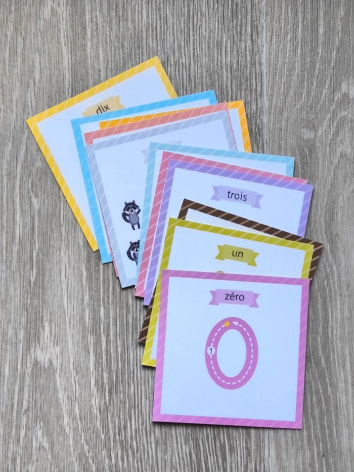 Cartes chiffres de 0 à 10