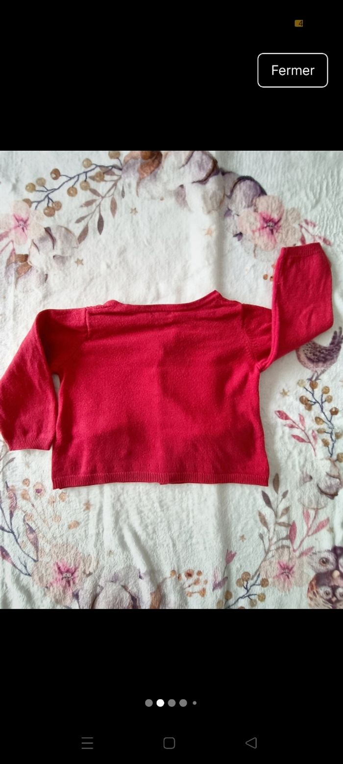 Gilet rouge à boutons rouge Sergent major 12 mois - photo numéro 2