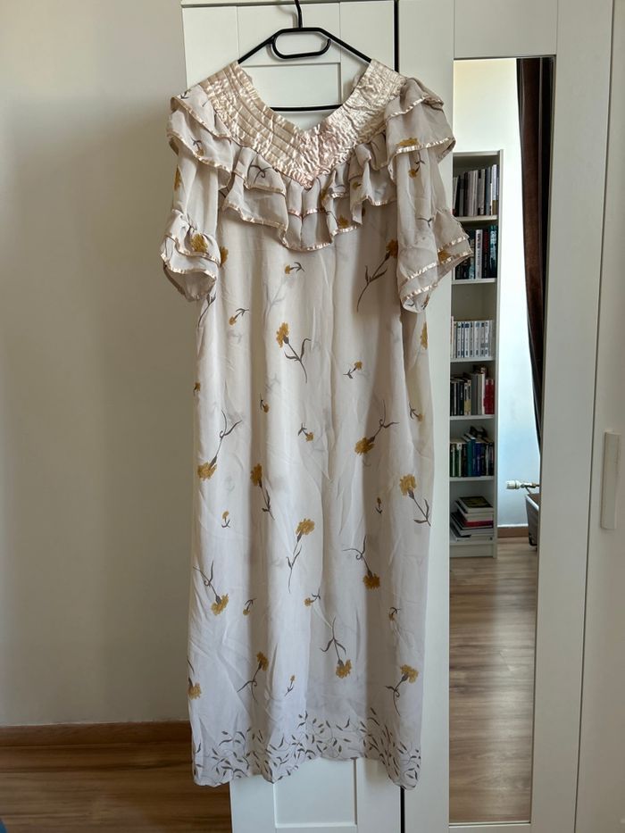 Robe longue beige à motifs Col V Boutique Indépendante Taille Unique - photo numéro 8