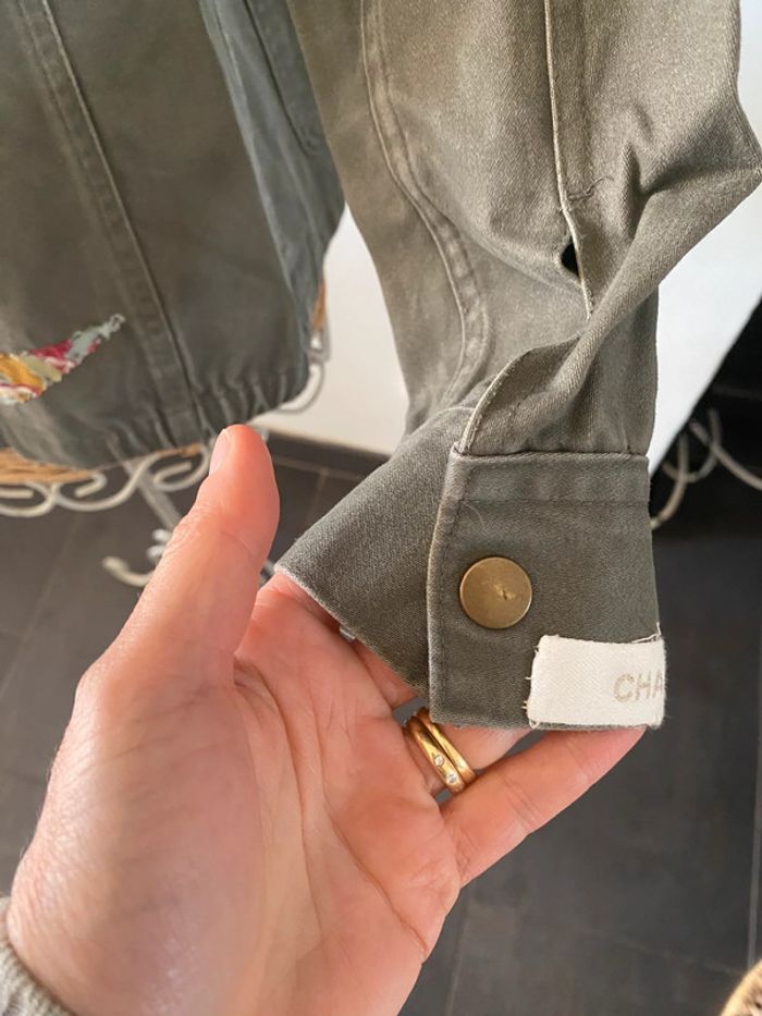Veste style militaire kaki upcyclé taille 38 cache cache - photo numéro 8