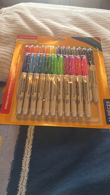 24 marqueurs permanents multicolor 