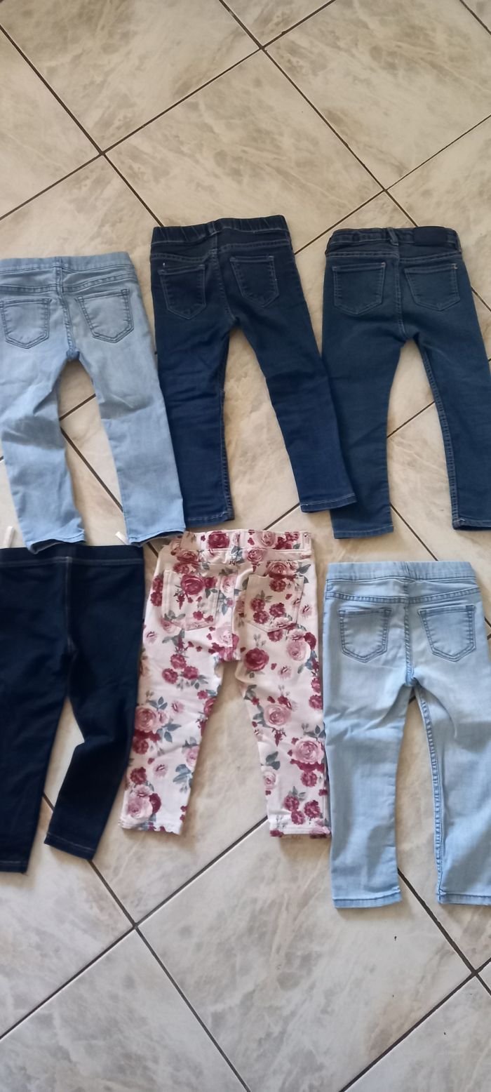 Lot de 6 jeans et jeggings slim taille 18/24 mois - photo numéro 2