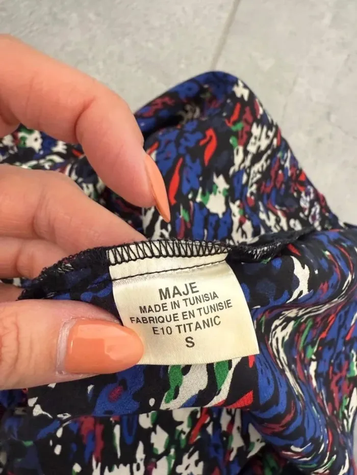 Blouse Maje courtes manches en soie taille S parfait état - photo numéro 9