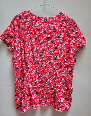 Blouse rose fleuri