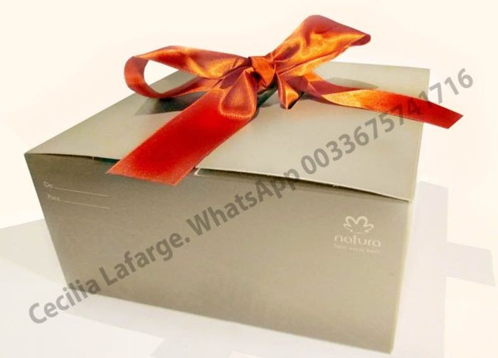 Lot de 2 boîtes argentées en carton Natura Brasil