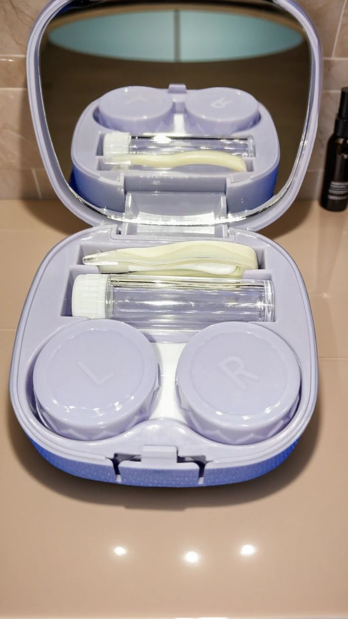 étui de lentilles de contact multifonction