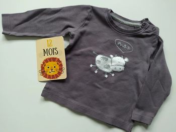 Tee-shirt manches longues, taille 12 mois