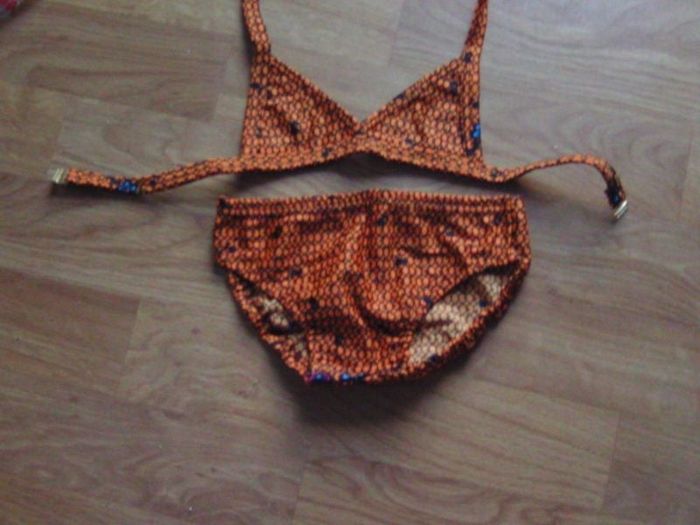 Maillot 2 pièces DARINA orange noir multicolore 4 ans NEUF