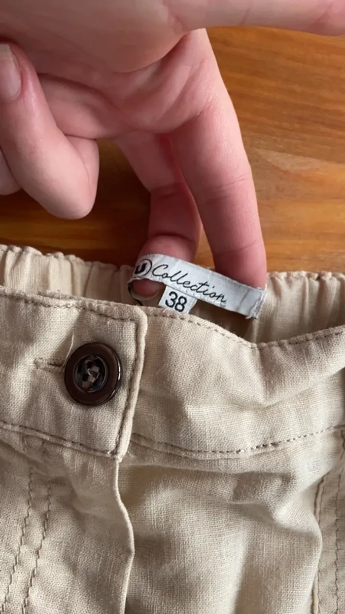 Jupe d’été en tissus beige taille M - photo numéro 3