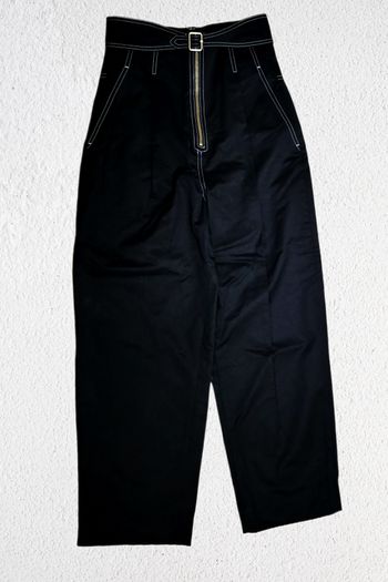 Sandro - Pantalon droit coton zippé ceinturé - Gatiene (p6138e) XS - neuf étiquettes