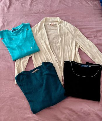 Lot vêtements femme taille S gilet + 3 pull la fée Maraboutée et Iodéna