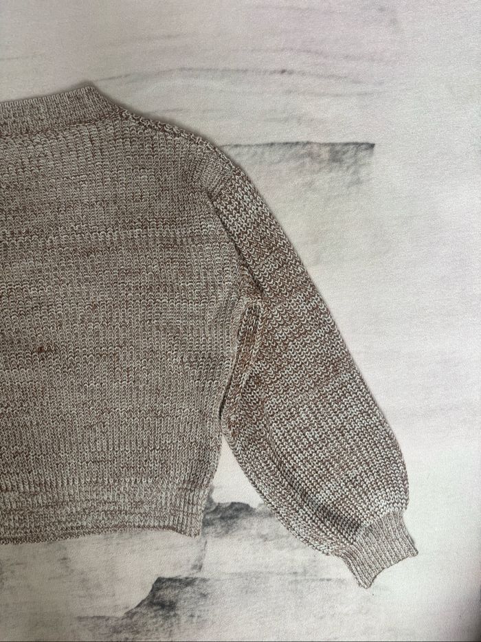 Pull à col V Shein taille XS marron et blanc - photo numéro 9