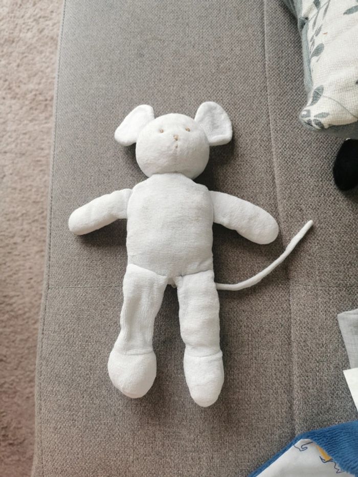 Doudou souris blanche Petit Bateau