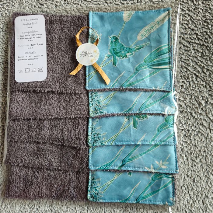 10 lingettes lavables 12x12 cm