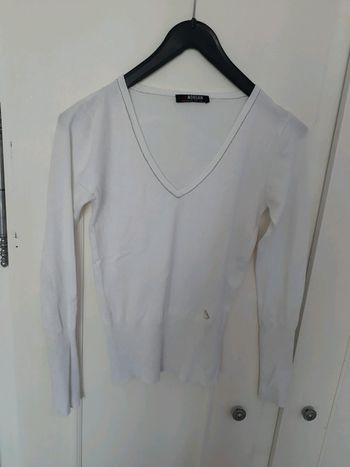 Pull blanc léger col V Morgan de toi taille S