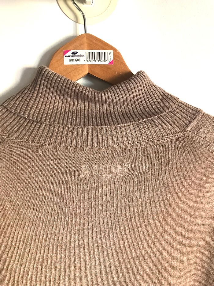 Pull long col roulé marron clair Carnet de vol taille L - photo numéro 8