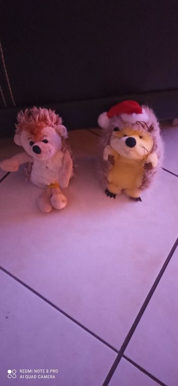Lot de 2 peluches hérisson
