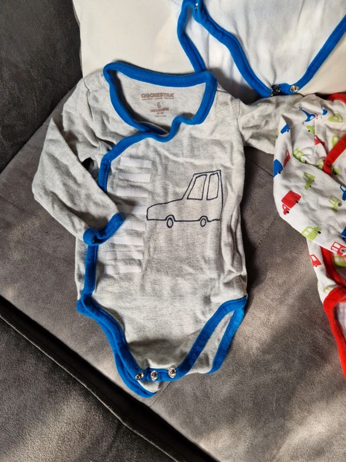 Lot de 3 body 6 mois bebe orchestra - photo numéro 3