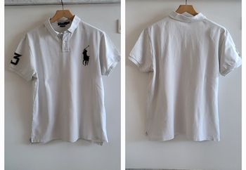 Ralph Lauren Polo MC TXL -Slim Fit -Big Pony Brodé Noir & Patch «3» Manche Droite - 100%Coton