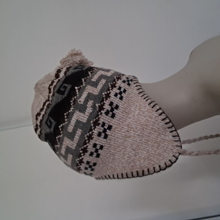 Bonnet péruvien beige marron noir Taille unique - photo numéro 3