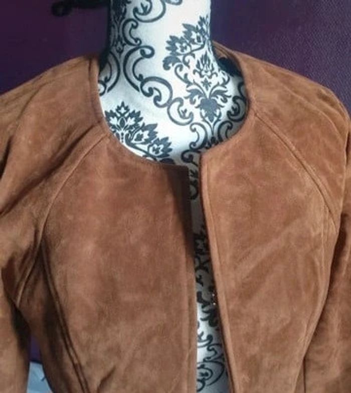 Veste simili marron - photo numéro 2