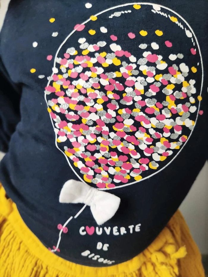 23-24 mois 2 ans ensemble sweat Gémo et jupe tape a l oeil - photo numéro 2