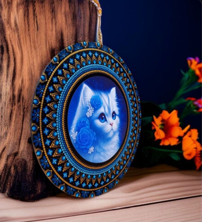 Décoration Murale Chat, Tableau Mandala - photo numéro 3