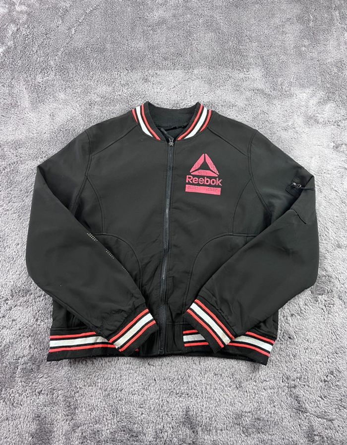 Veste Teddy Reebok Noire et Rose – Taille XL