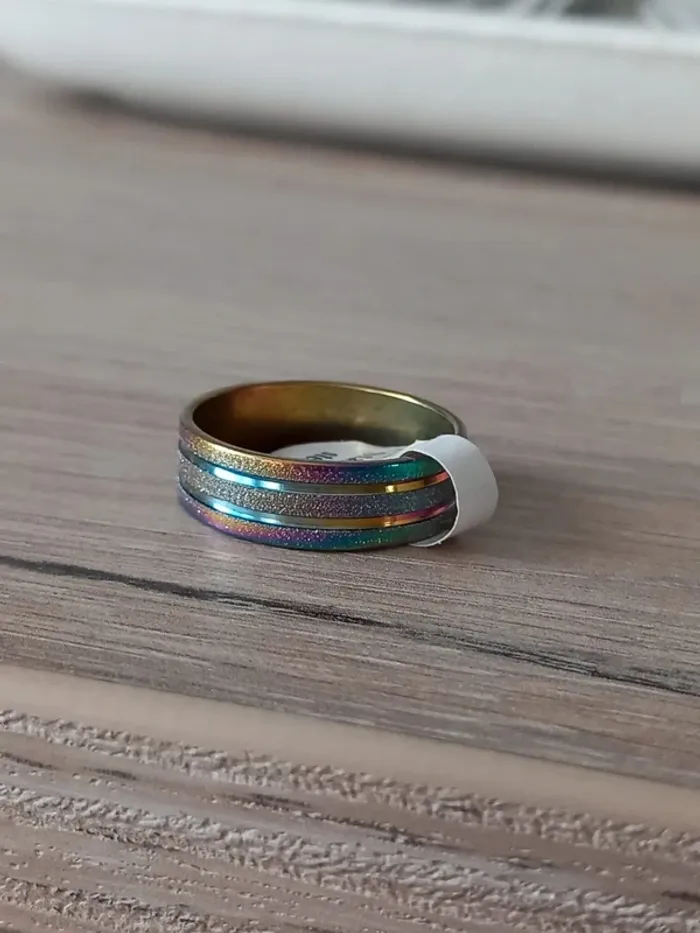 Bague acier inoxydable multicolore - photo numéro 3