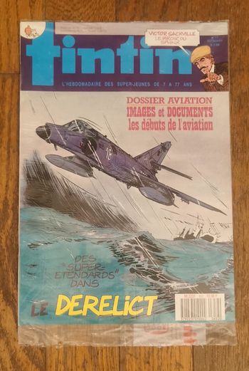 Ancien magazine tintin sous blister n°11 1988 aviation vintage