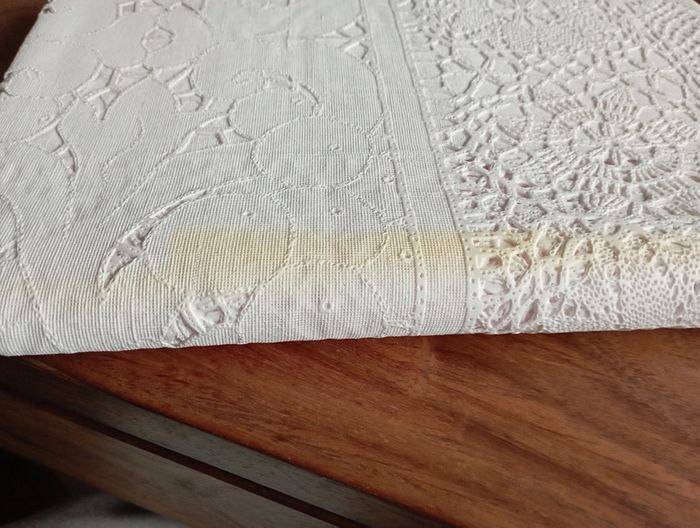 Nappe blanche dentelle vinyl, grandes dimensions - photo numéro 8
