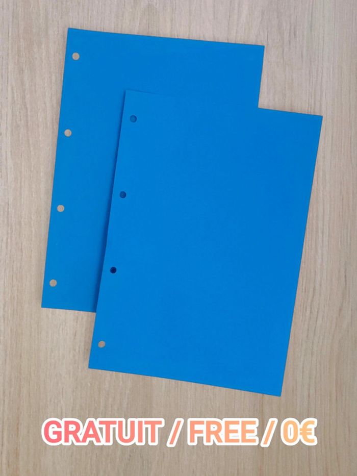 Lot 2 intercalaires bleu - A4 / Gratuit - Free