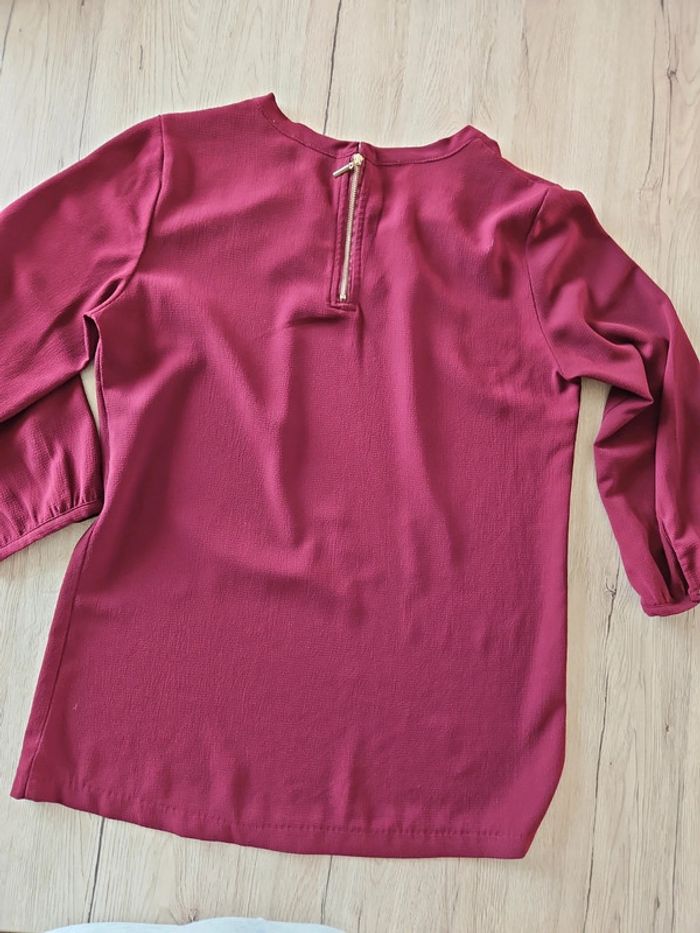 Blouse manches longues bordeaux - photo numéro 4