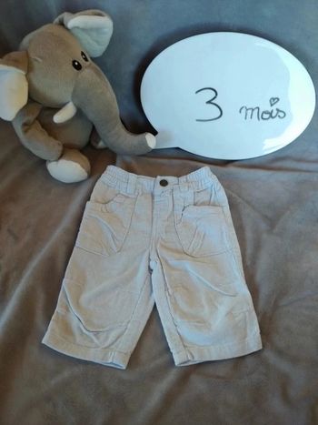 Pantalon velours Garçon 3 mois Little Boy 100% coton In Extenso