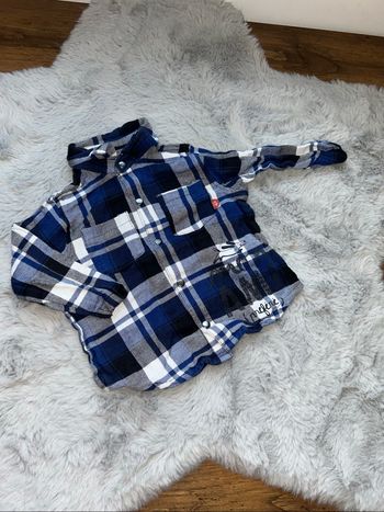 Chemise à carreaux bleu - 12 mois - Sucre D’orge
