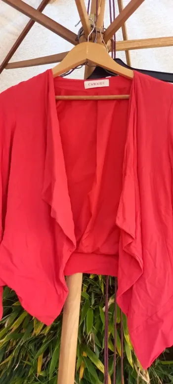 Veste chemise Camaïeu (rouge), S / 36 / 8