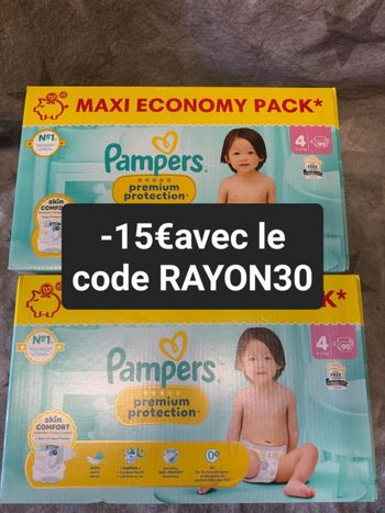 Deux cartons maxi economy couche Pampers taille 4 preuim
