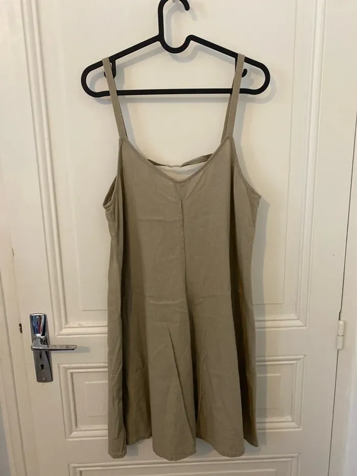 Robe en lin beige dos nu La Redoute