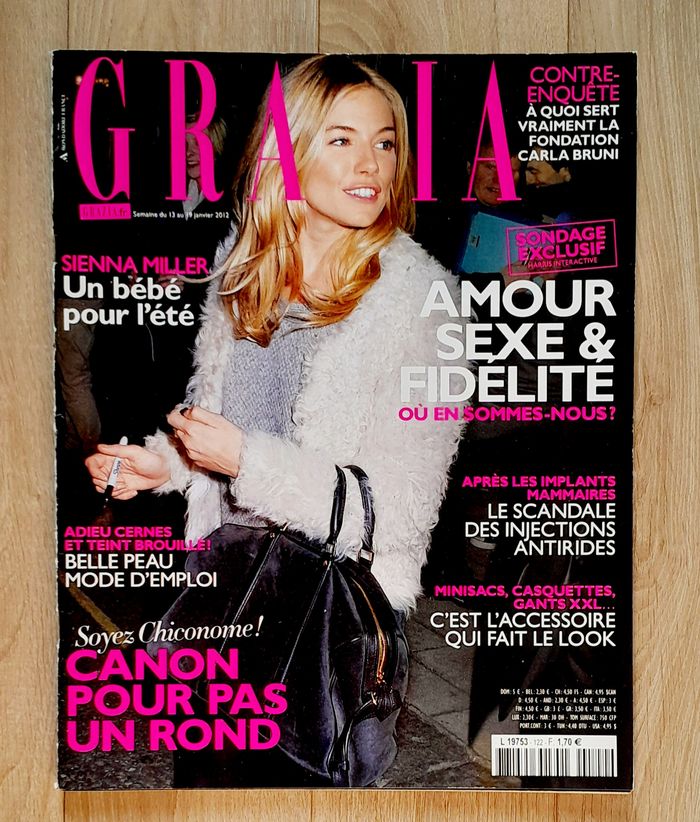 Magazine Grazia janvier 2012 spécial Sienna Miller