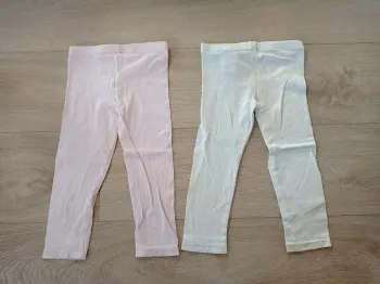 Lot de 2 leggings rose et blanc Obaïbi 3 ans